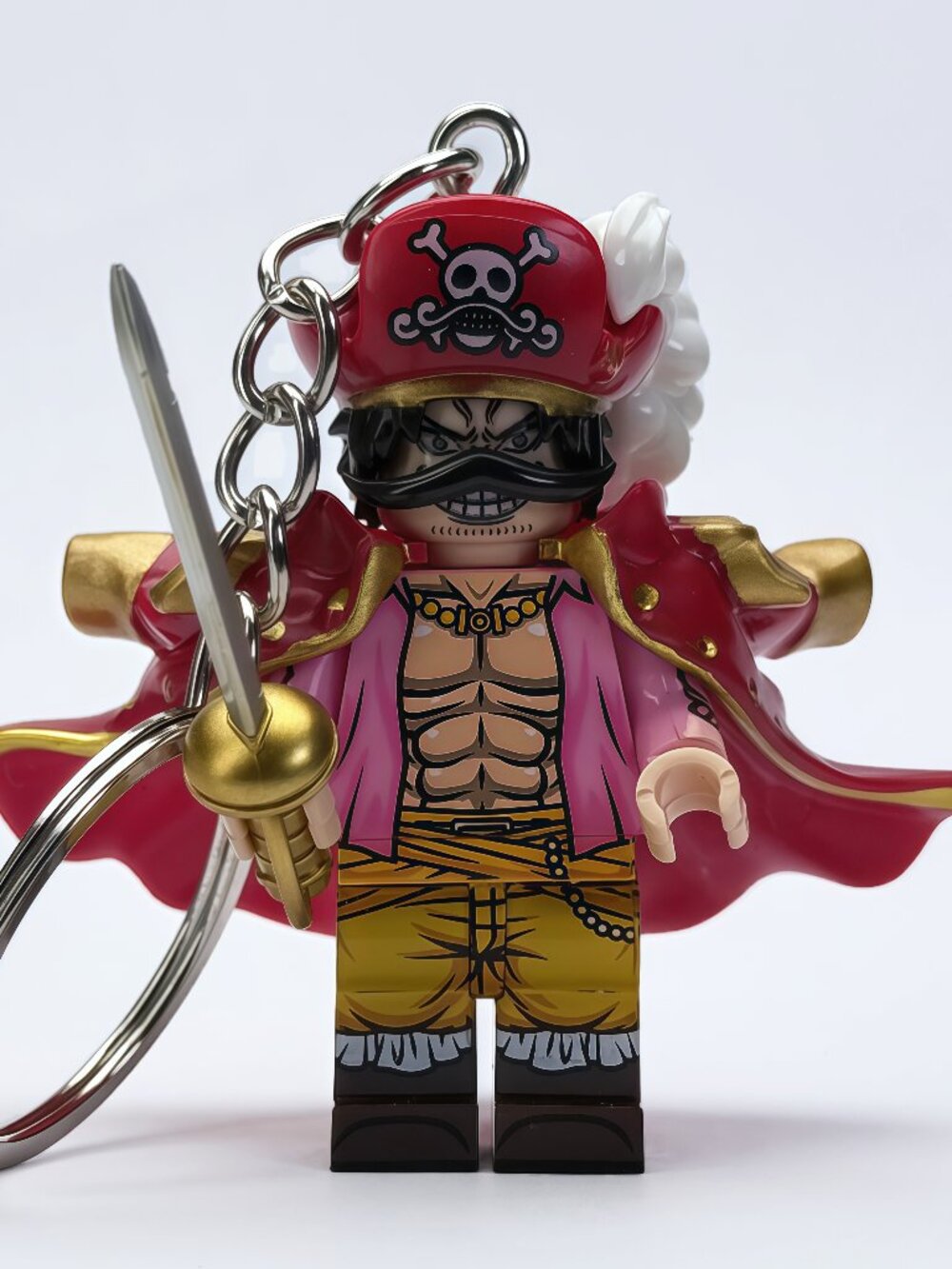 One Piece Gol·D·Roger Custom Minifigure Keychain